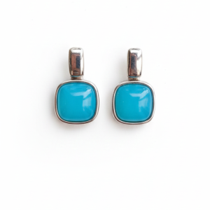 SEMIJOIA - BRINCO ENCANTO MINERAL - MODELO AGATA AZUL CÉU